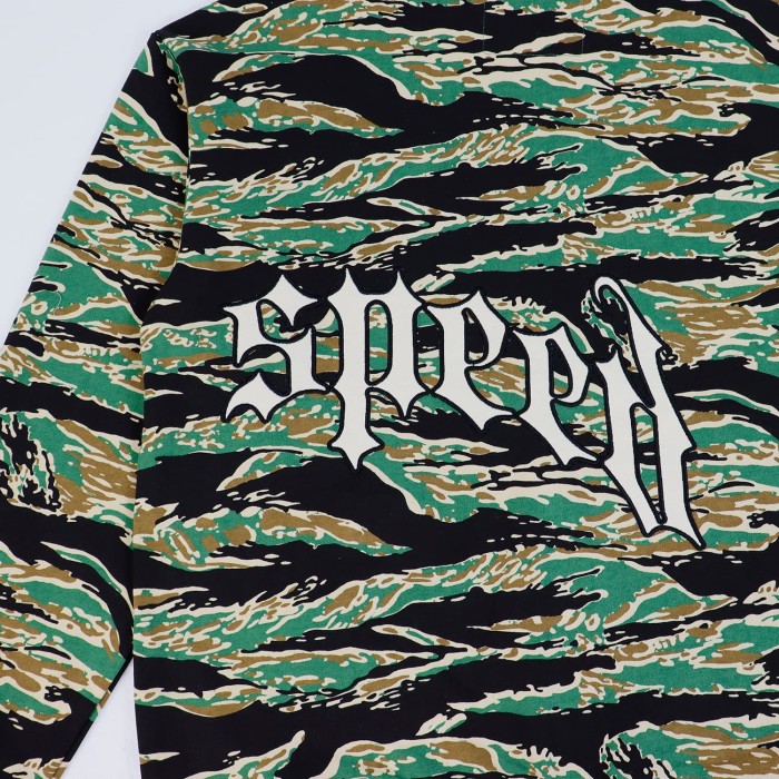 Camouflage Embroidered Letter Zipper Hoodie 4 colors 28705421