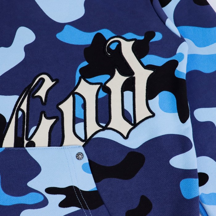 Camouflage Embroidered Letter Zipper Hoodie 4 colors 28705421