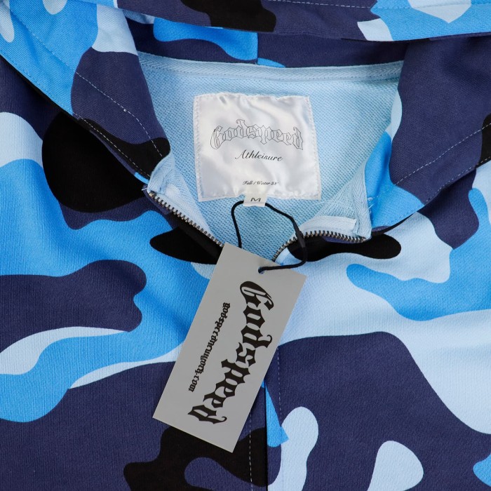 Camouflage Embroidered Letter Zipper Hoodie 4 colors 28705421