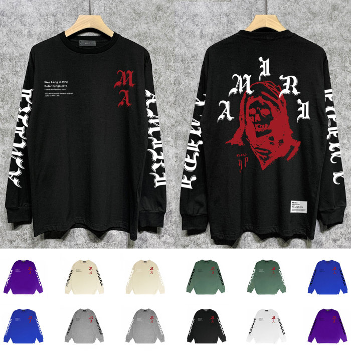 Headscarf Skull Print Long Sleeve T-Shirt 12 colors 28707626