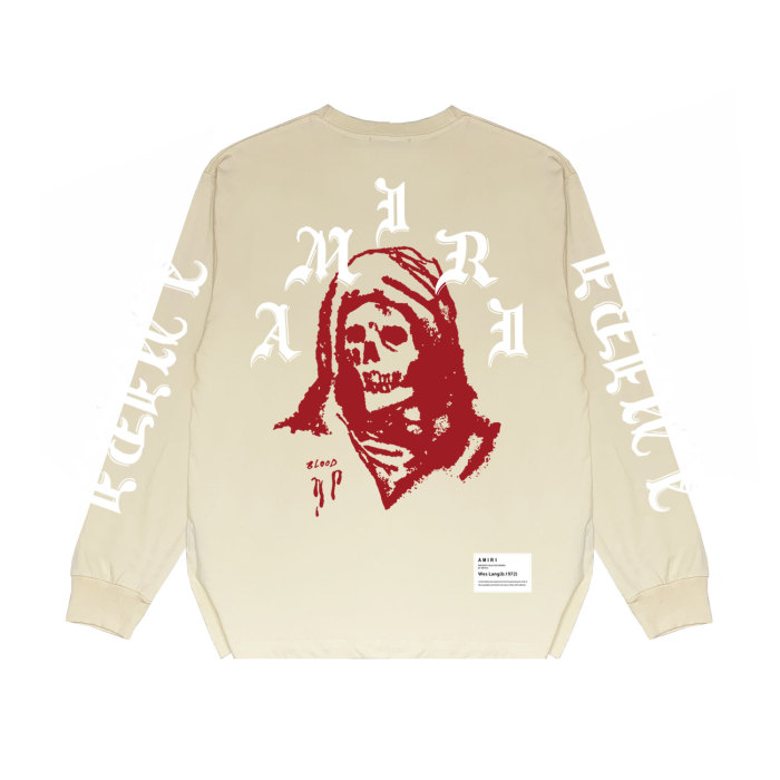 Headscarf Skull Print Long Sleeve T-Shirt 12 colors 28707626