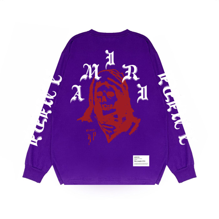 Headscarf Skull Print Long Sleeve T-Shirt 12 colors 28707626