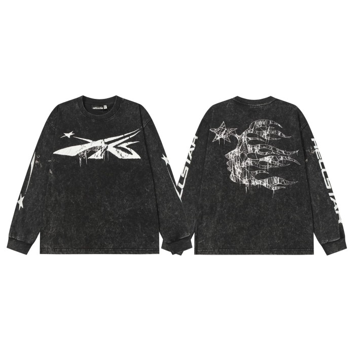 Spider Silk Logo Print Washed Version Long Sleeve T-Shirt 2 colors 28709938