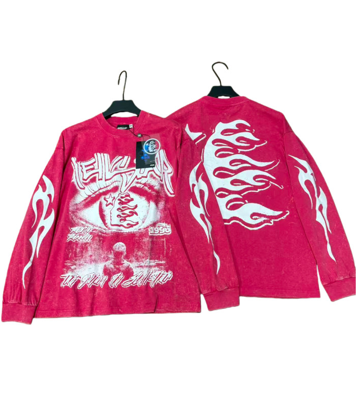 Devil's Eye Print Washed Version Long Sleeve T-Shirt 2 colors 28709905