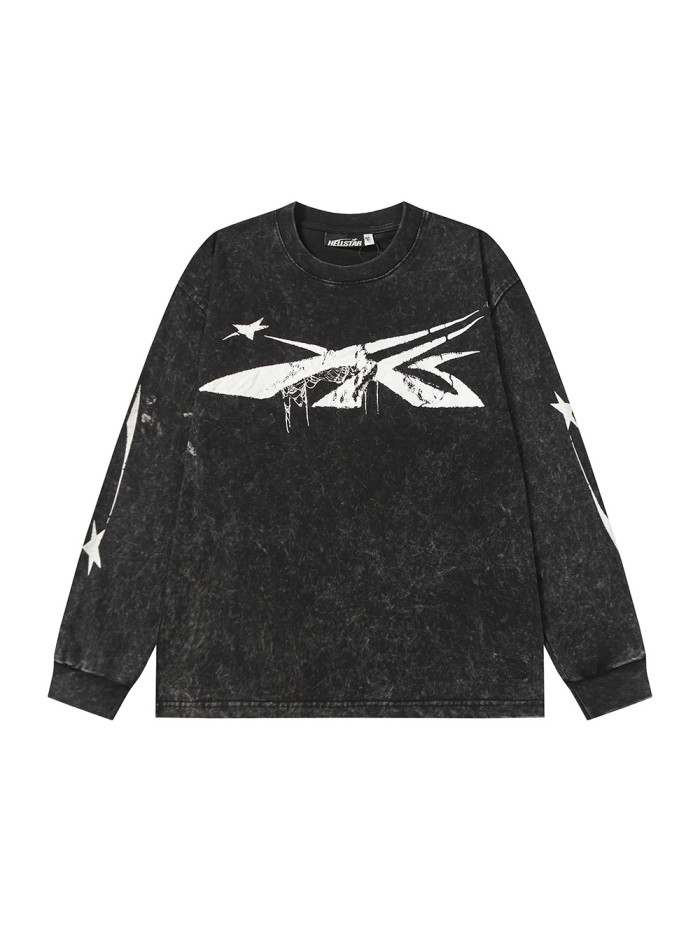 Spider Silk Logo Print Washed Version Long Sleeve T-Shirt 2 colors 28709938
