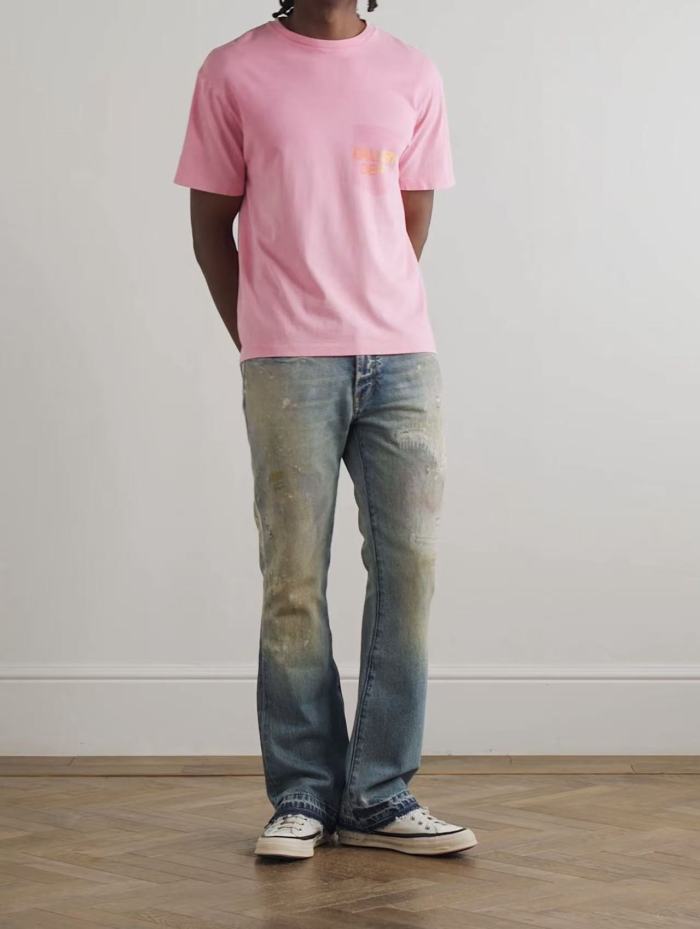 [Big & Tall for weights up to 260 lbs]1:1 quality version Fake Pocket Gradient Letter Print Tee 28710760