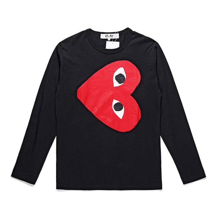 Big Red Heart Letter Logo Print Long Sleeve T-Shirt 17 colors 28712090