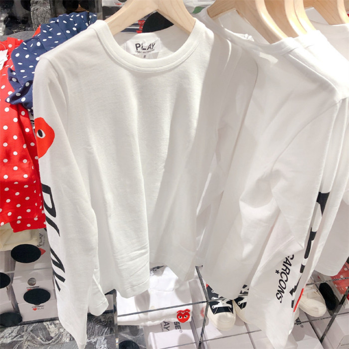 Big Red Heart Letter Logo Print Long Sleeve T-Shirt 17 colors 28712090