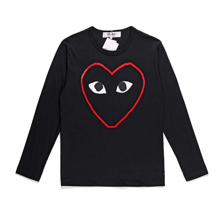 Big Red Heart Letter Logo Print Long Sleeve T-Shirt 17 colors 28712090