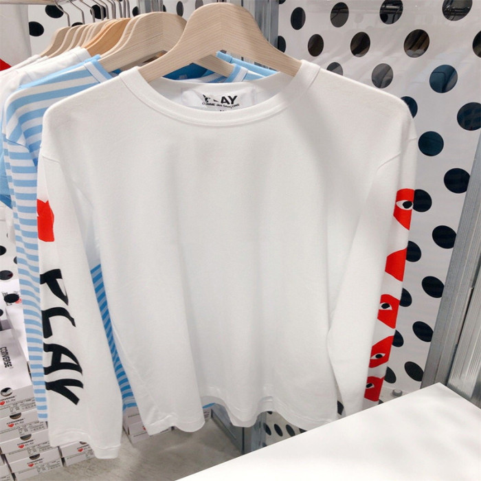 Big Red Heart Letter Logo Print Long Sleeve T-Shirt 17 colors 28712090