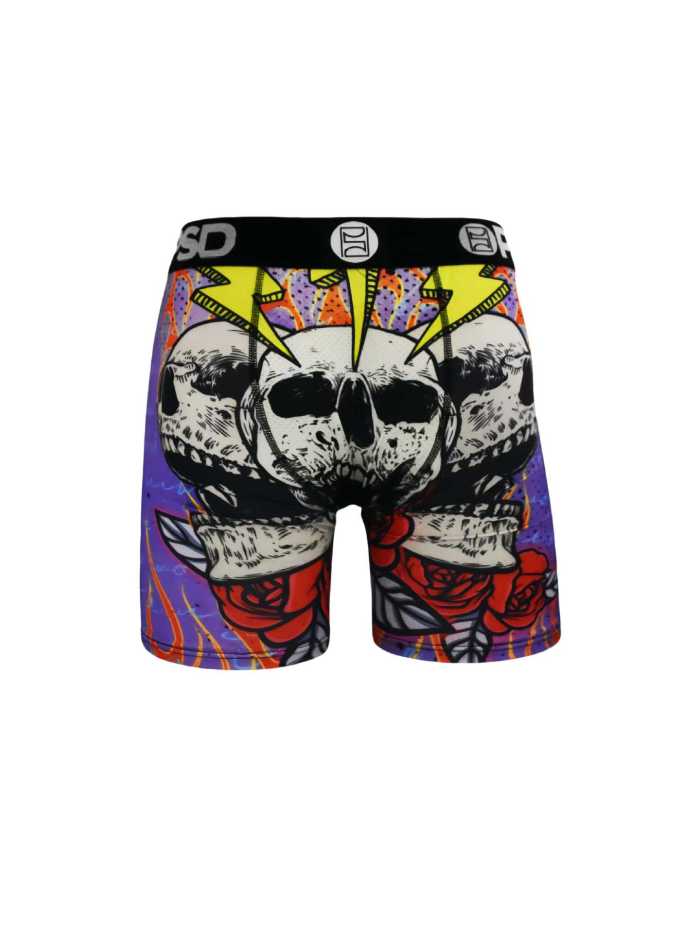 Screaming Skull Rose Print Boxer Briefs 28712039