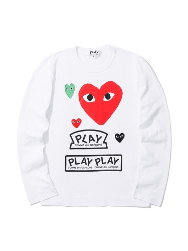 Big Red Heart Letter Logo Print Long Sleeve T-Shirt 17 colors 28712090