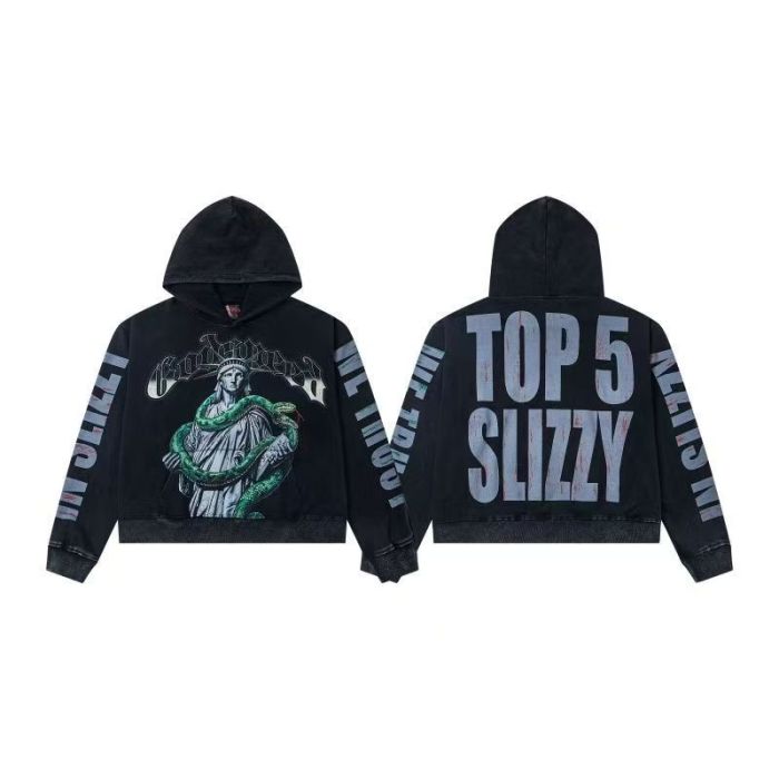 Python Goddess Statue Print Washed Hoodie 28716637