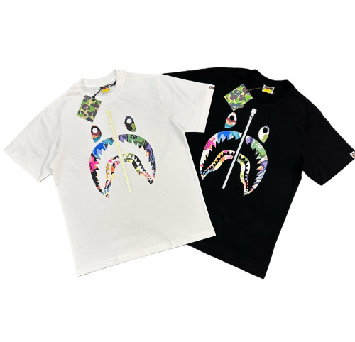 1:1 quality version Artistic Camouflage Shark Mouth Zipper Print Tee 2 colors 28746635