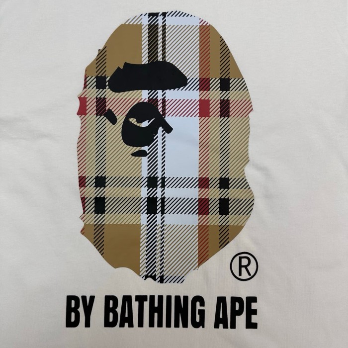 1:1 quality version Checkered Letter Print Tee 2 colors 28746619