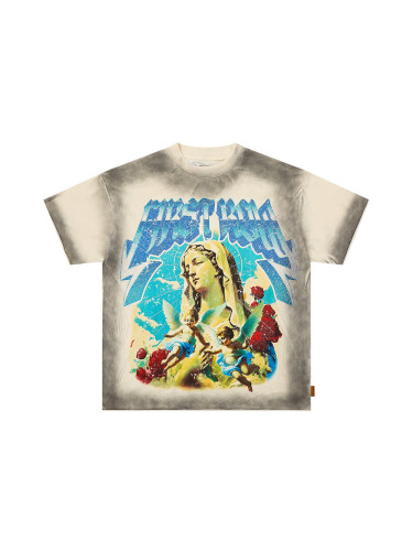 Rhinestone Letter Angel Print Washed Version Tee 28747700