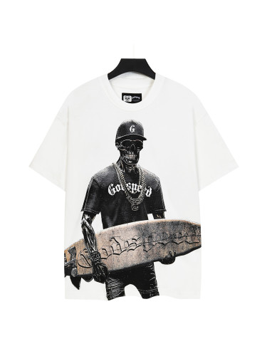 [Buy Two Get One Free]Rock Skull Surfboard Print Washed Version Tee 2 colors 28747525