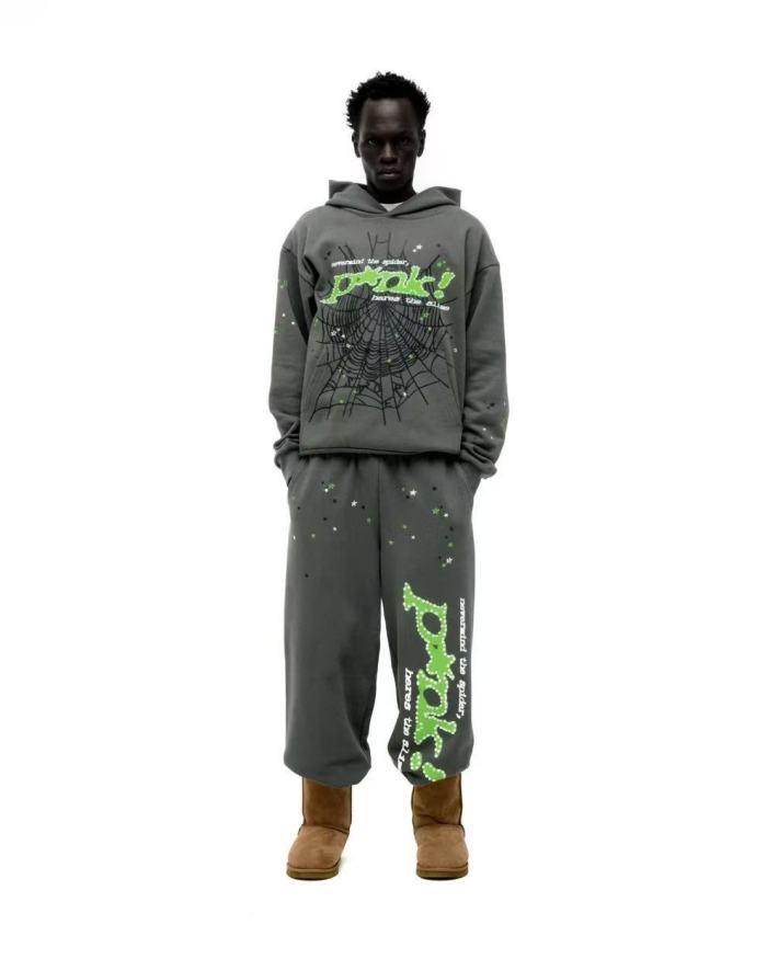1:1 quality version Green-Letter PK Printed Hoodie & Pants Set 28747518