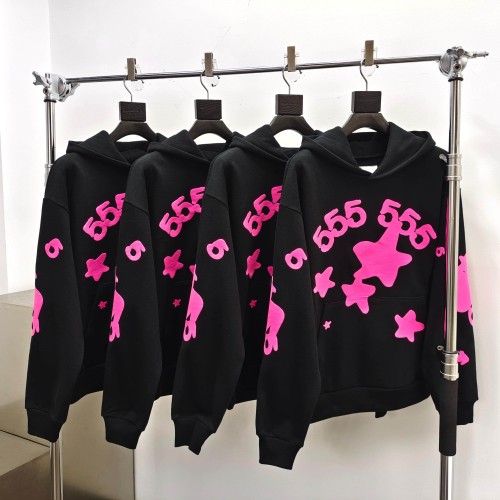 [Buy One Get One Free] 1:1 quality version Rose Pink 555 Printed Hoodie & Pants Set 28747517