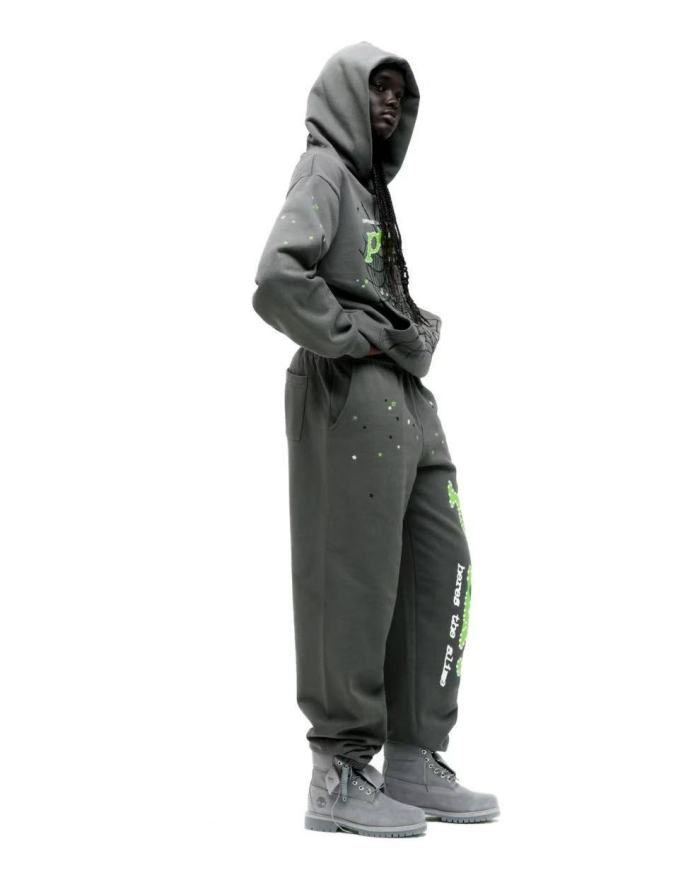 1:1 quality version Green-Letter PK Printed Hoodie & Pants Set 28747518