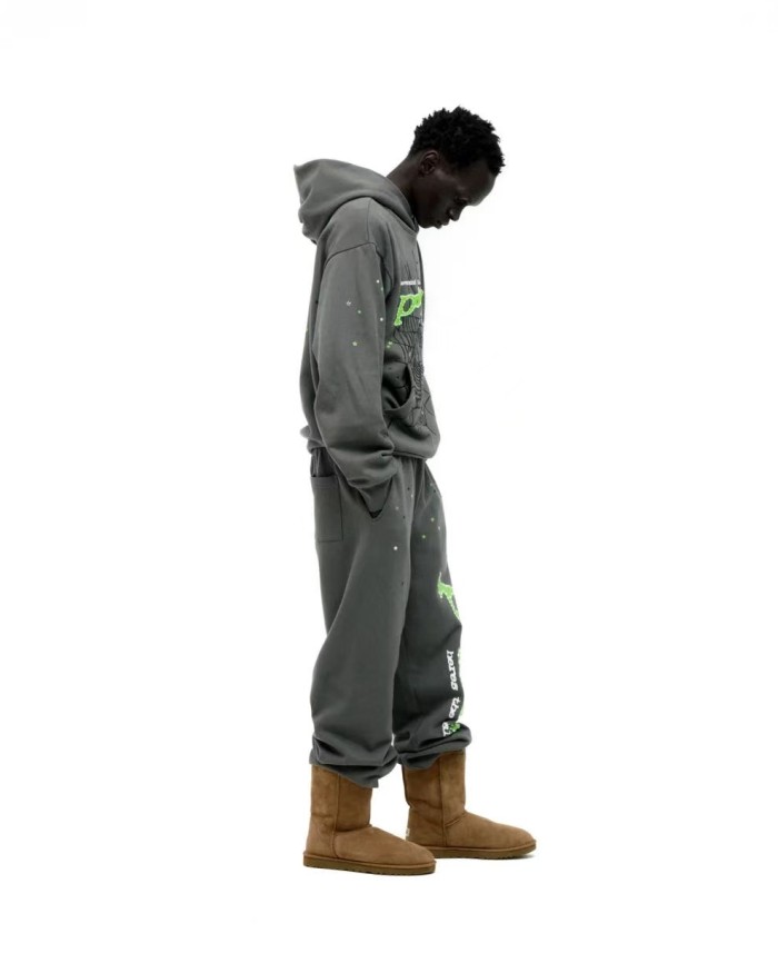 1:1 quality version Green-Letter PK Printed Hoodie & Pants Set 28747518