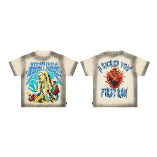 Rhinestone Letter Angel Print Washed Version Tee 28747700