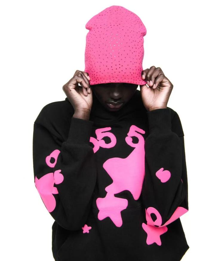 1:1 quality version Rose Pink 555 Printed Hoodie & Pants Set 28747517
