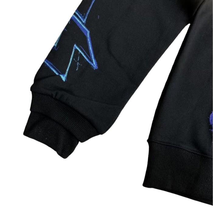 Lightning Skull Cross Print Hoodie 28748600