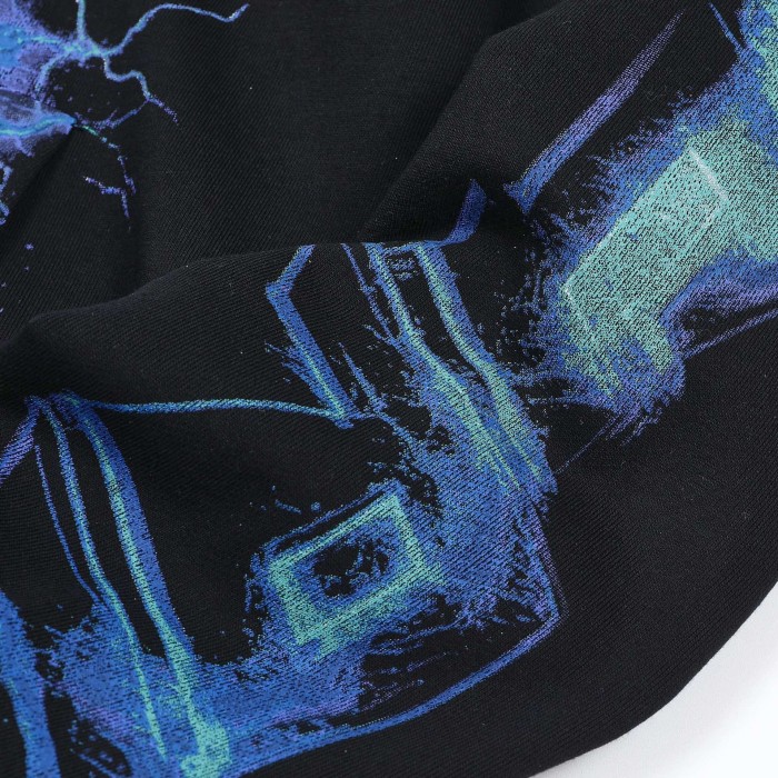 Lightning Skull Cross Print Hoodie 28748600