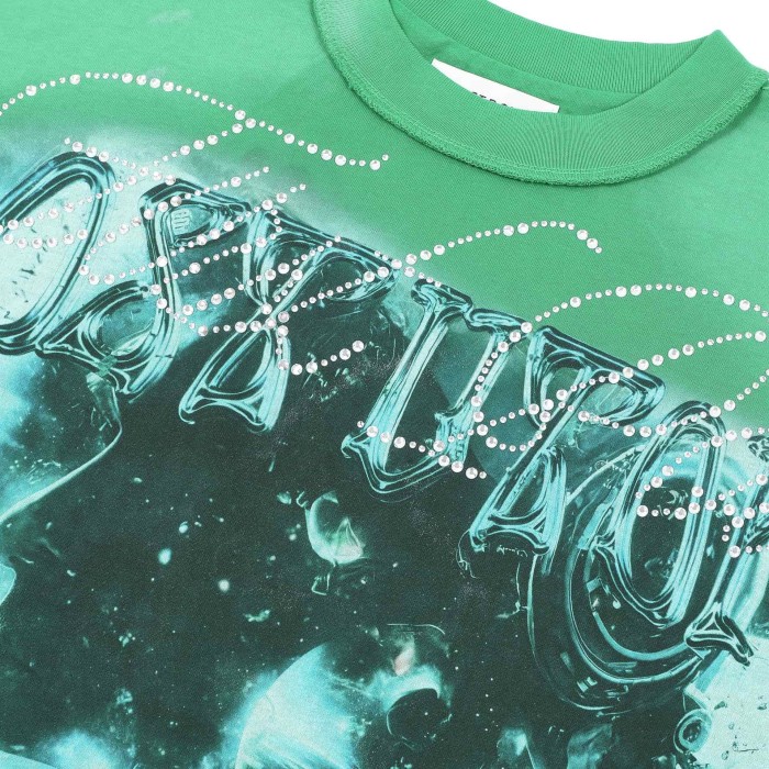 Astronaut Print Rhinestone Washed Version Tee 28748442