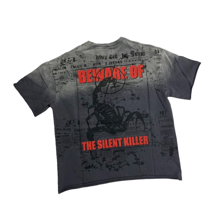 Breaking News Venom Kills Cropped Printed Rhinestone Letter Washed Version Tee 28748374