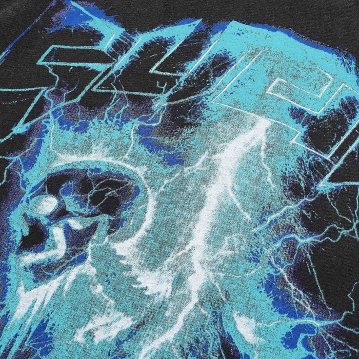 Lightning Skull Print Washed Version Tee 2 colors 28748597