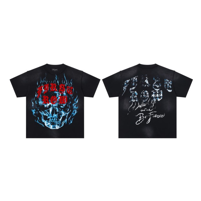 Ghost Flame Skull Print Washed Version Tee 28748596