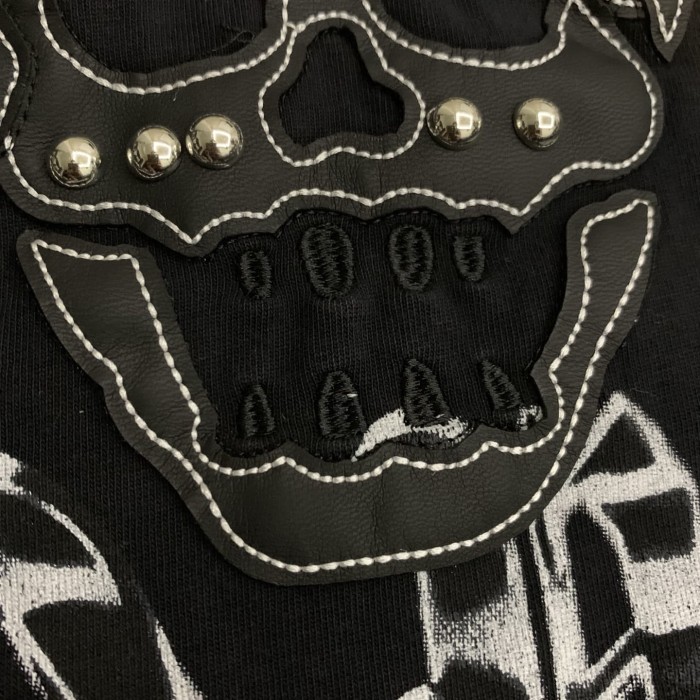 Leather Skull Embroidered Tee 28748451