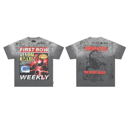 Breaking News Venom Kills Cropped Printed Rhinestone Letter Washed Version Tee 28748374