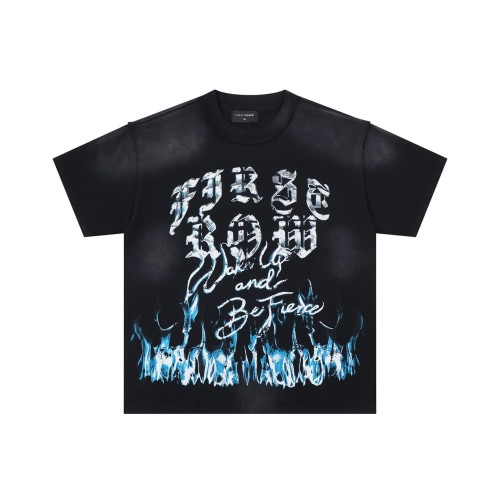 Sinister Flame Rhinestone Print Washed Version Tee 28748595