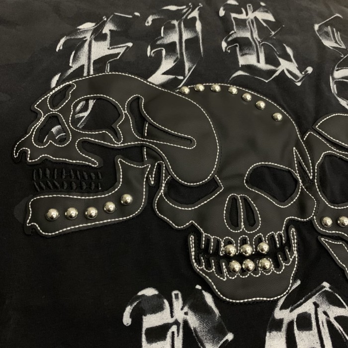 Leather Skull Embroidered Tee 28748451