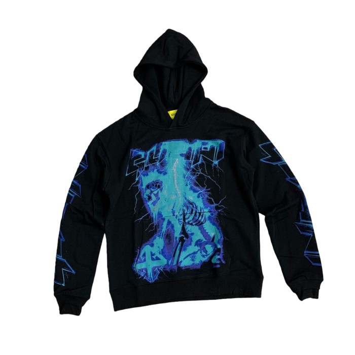 Lightning Skull Cross Print Hoodie 28748600