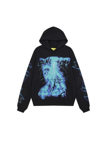 Lightning Skull Cross Print Hoodie 28748600