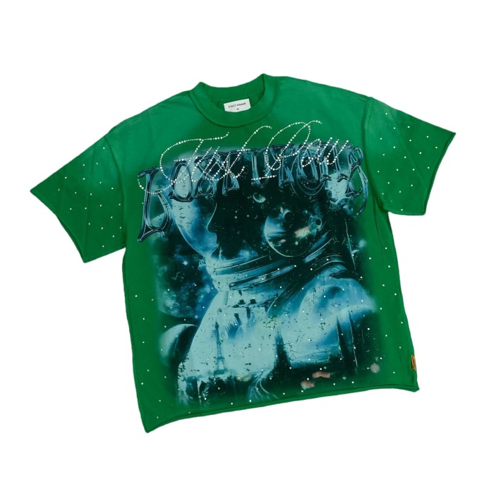 Astronaut Print Rhinestone Washed Version Tee 28748442