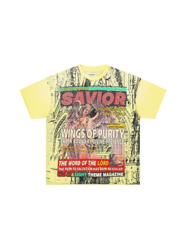 Angel's Wing Rhinestone Print Washed Version Tee 28748594