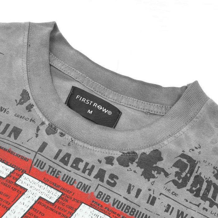 Breaking News Venom Kills Cropped Printed Rhinestone Letter Washed Version Tee 28748374