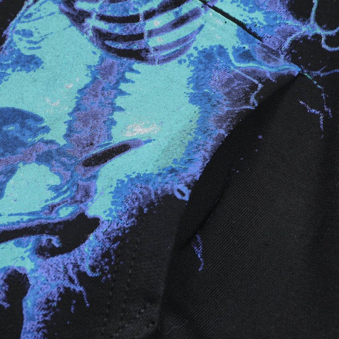 Lightning Skull Cross Print Hoodie 28748600