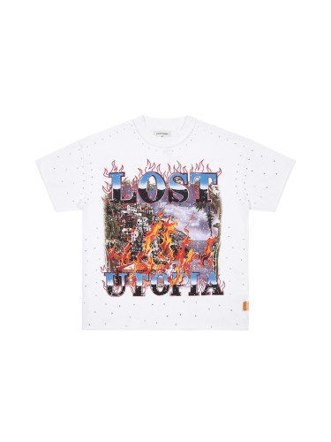 LOST UTOPIA BURNING FLAME Rhinestone Tee 28748377