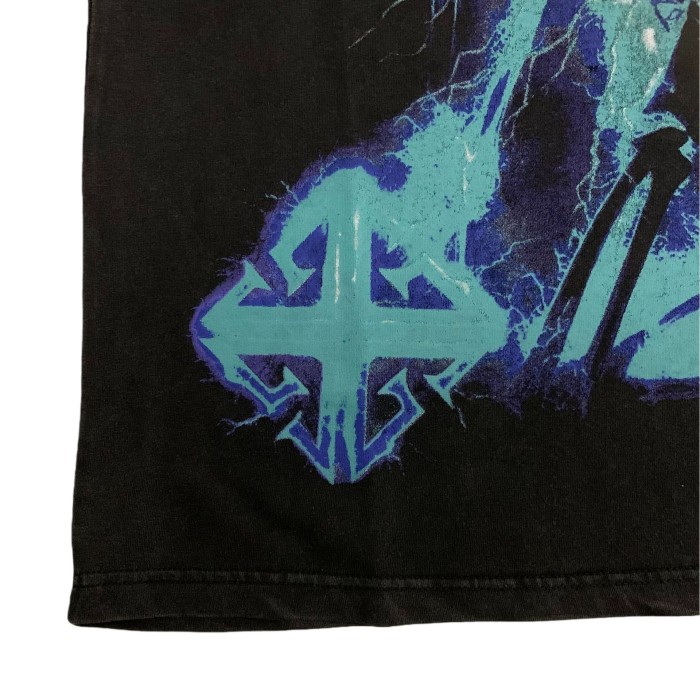 Lightning Skull Print Washed Version Tee 2 colors 28748597