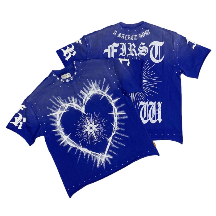 Sanskrit Alphabet Print Rhinestone Tee 28748442