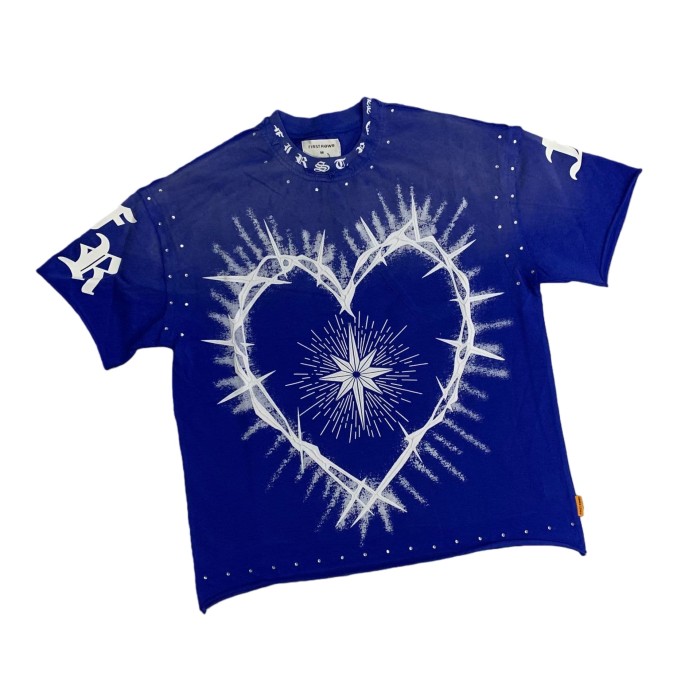 Sanskrit Alphabet Print Rhinestone Tee 28748442