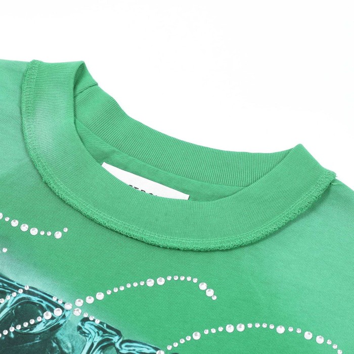 Astronaut Print Rhinestone Washed Version Tee 28748442