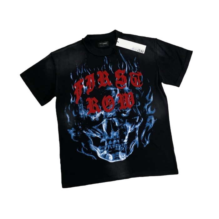 Ghost Flame Skull Print Washed Version Tee 28748596