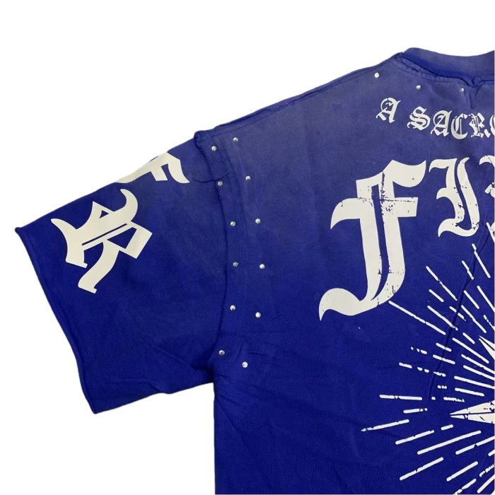 Sanskrit Alphabet Print Rhinestone Tee 28748442